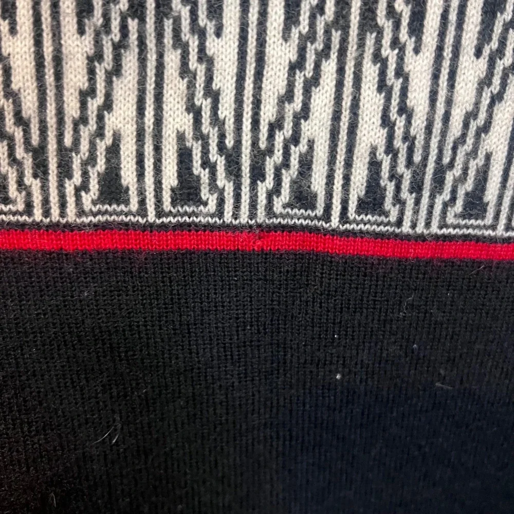 Vintage‎ 80's Demetre 1/4 Zip Retro Ski Sweater Wool Blend Base Layer Large